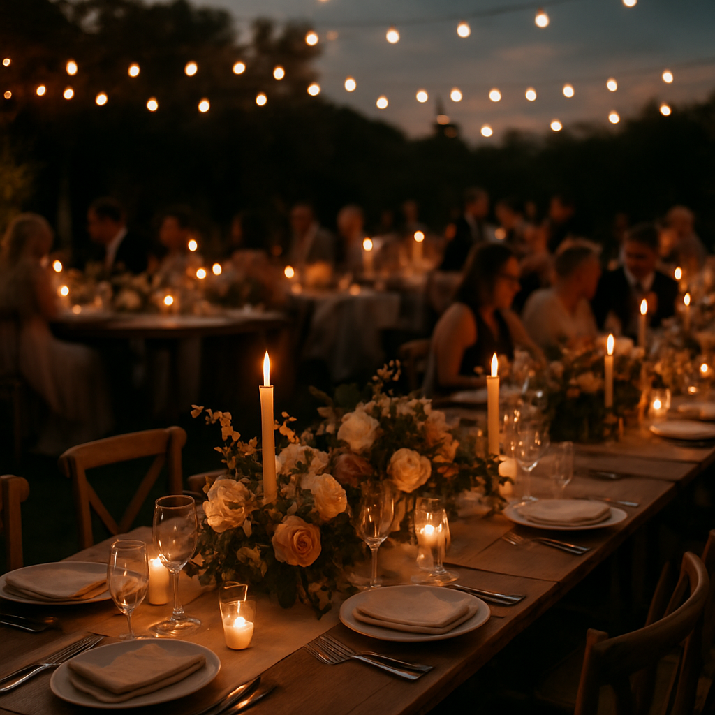 An elegant private dining event space
